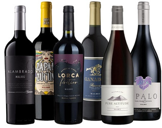 Zestaw sześciu win z odmiany Malbec