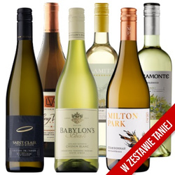 Zestaw sześciu białych win z Nowego Świata