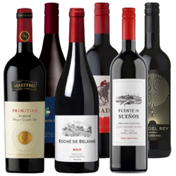 Zestaw czerwony półwytrawny 9 butelkowy