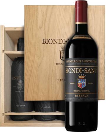 Biondi-Santi Brunello di Montalcino Riserva 2013 - 3 butelki w drewnianej skrzynce 