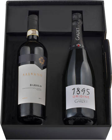 I due Re - Gardet Origine Champagne AOC 1895 i Salvani Barolo DOCG 2017 w eleganckim pudełku